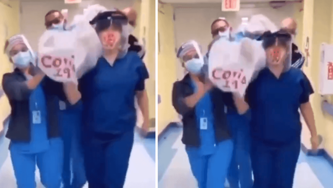 TikTok Nurse Coffin Dance Controversy meme template - TikTok Nurse Coffin Dance
