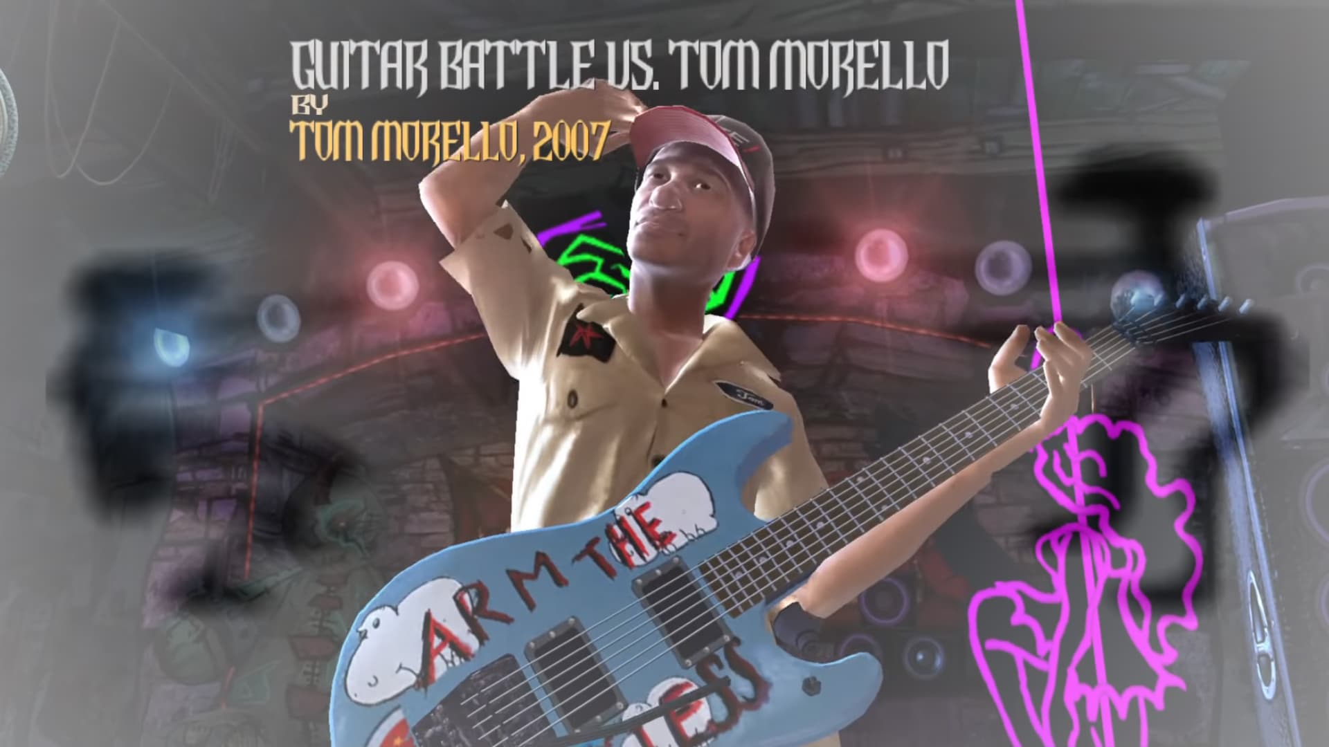 Tom Morello Guitar Battle meme template - Tom Morello Guitar Battle