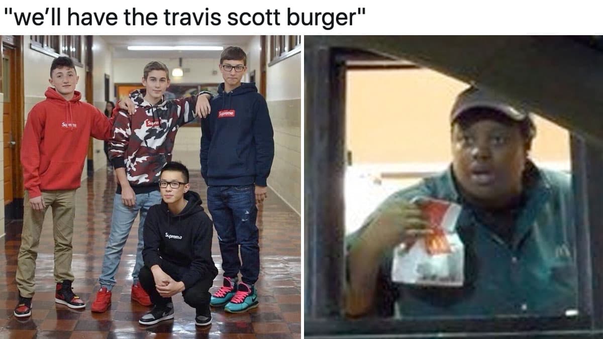 Travis Scott Burger meme template - Travis Scott Burger