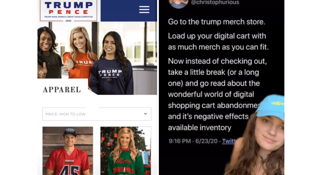 Trump Store Shopping Cart Abandonment meme template - Trump Store