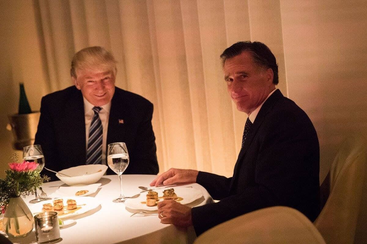 Trump/Romney Dinner Photo meme template - Trump Romney Dinner