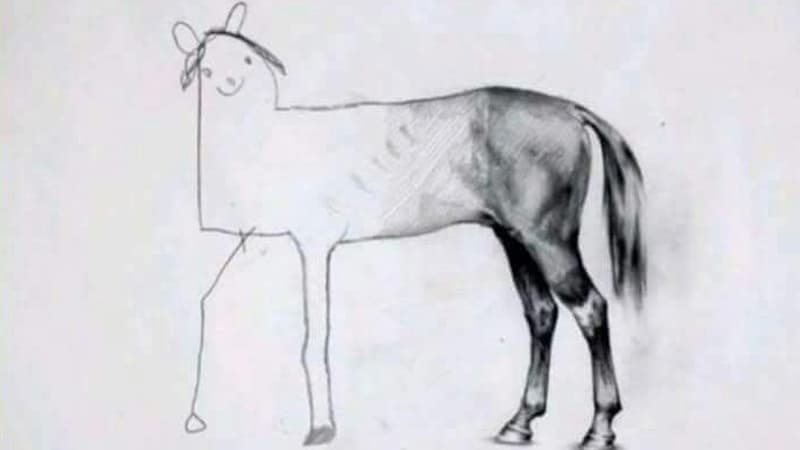 Unfinished Horse Drawing / Flaming Horse Rating meme template - Unfinished Horse Drawing