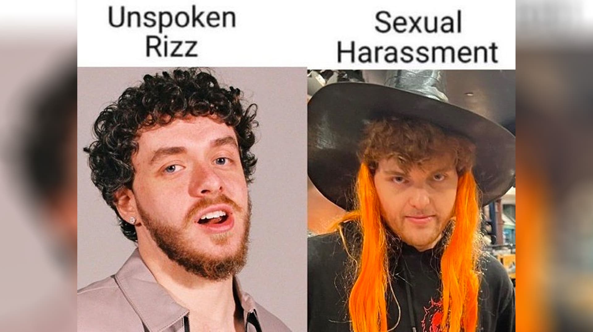 Unspoken Rizz vs. Sexual Harassment meme template - Unspoken Rizz vs. Sexual Harassment