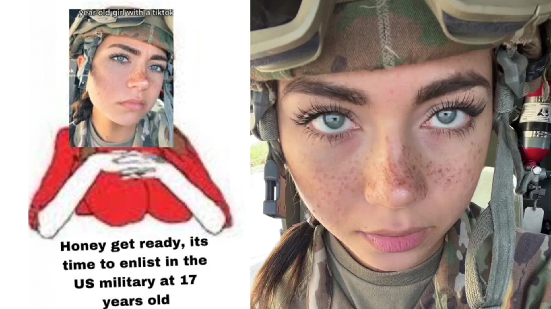 U.S. Army E-Girl / Lunchbaglujan meme template - Lunchbaglujan