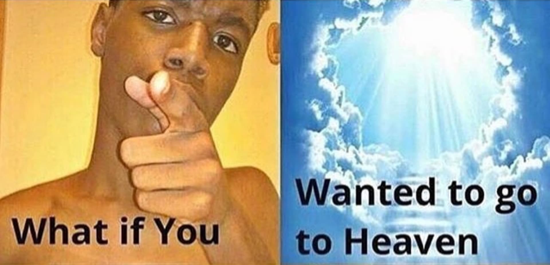 What If You Wanted to Go To Heaven meme template - What If You Wanted to Go To Heaven