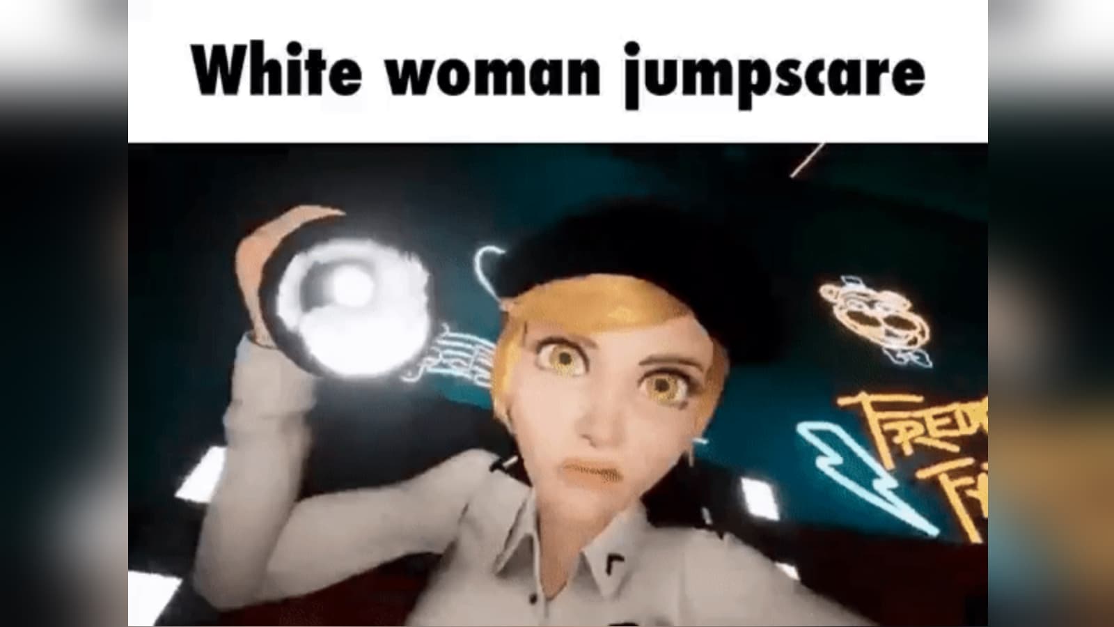 White Woman Jumpscare meme template - White Woman Jumpscare