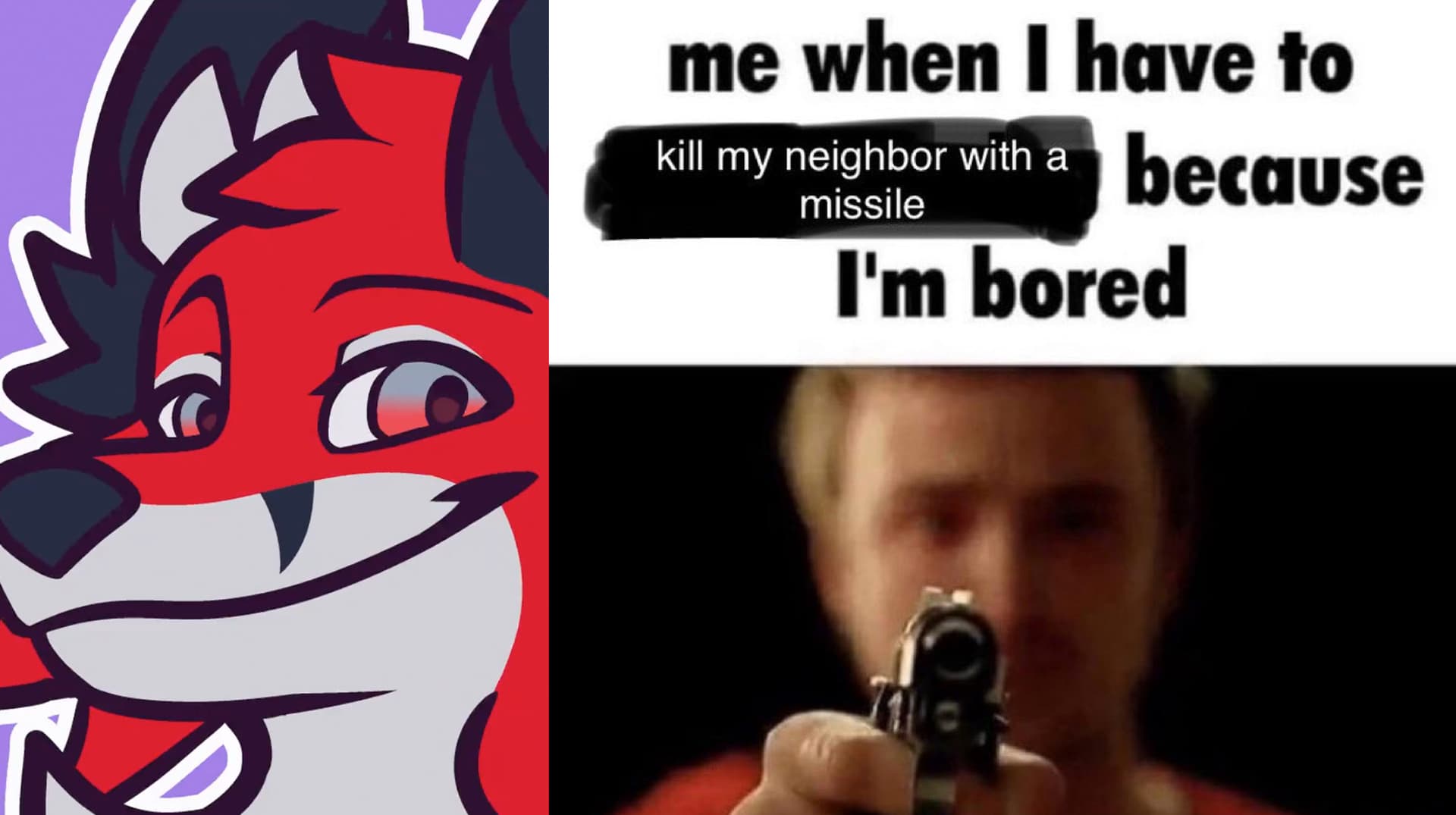 Wobby Killing His Neighbor With a Missile Rumor meme template - Wobby Missile