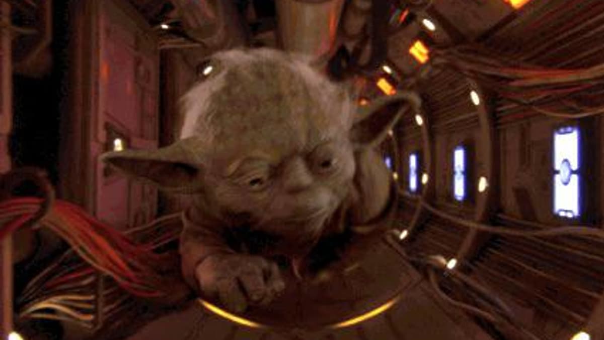 Yoda Crawling Through Electrical Vent meme template - Yoda Crawling Through Vent