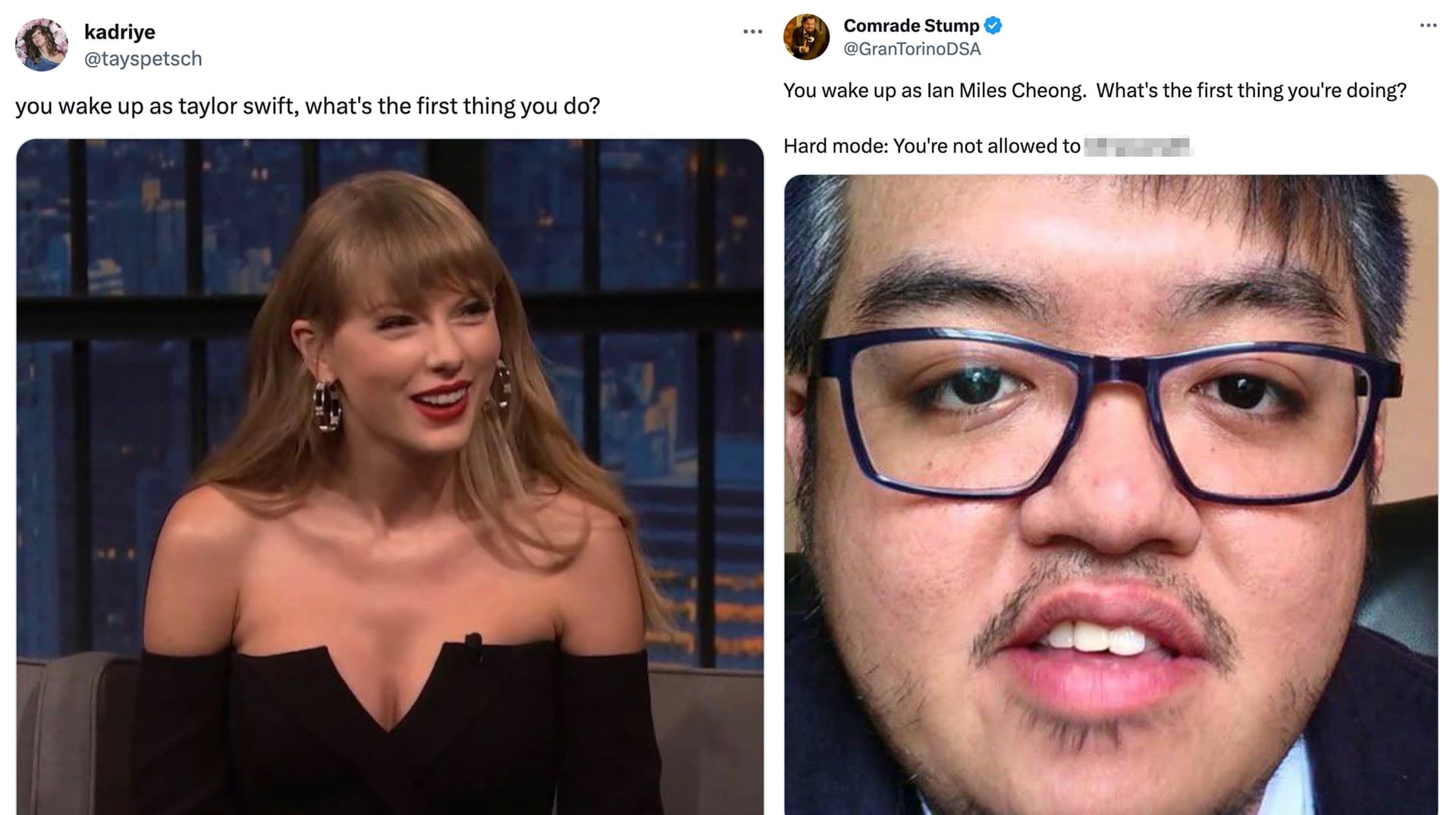 You Wake Up as X. What's the First Thing You Do? meme template - You Wake Up as X